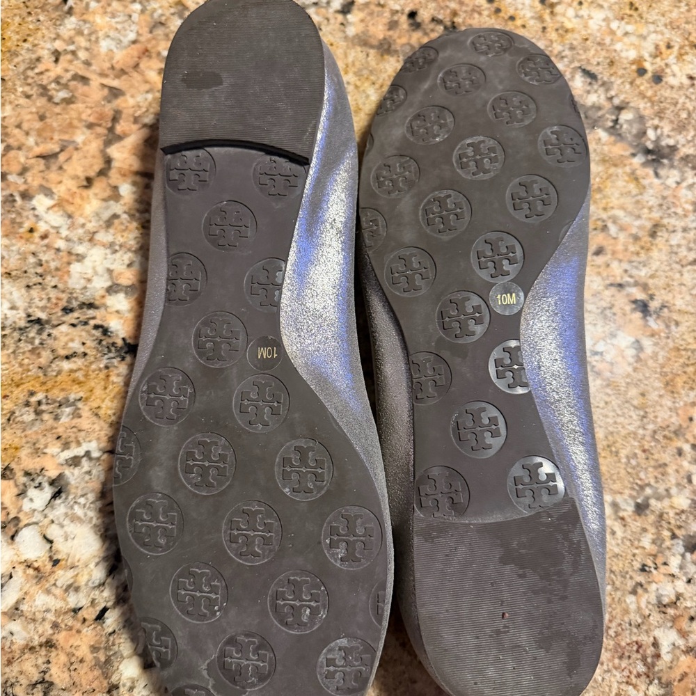 Tory Burch Dark Silver Reva Flats - Picture 2 of 2